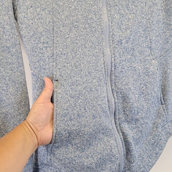 Eddie Bauer Blue Knit Full Zipper Hooded Sweater Size M - Picture 11 of 13